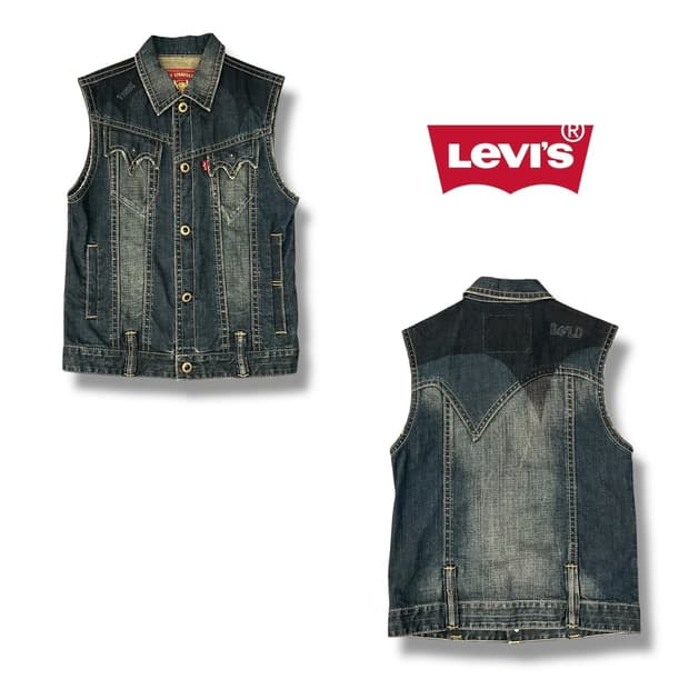 리바이스 데님 베스트 청조끼 엔지니어드 레트로