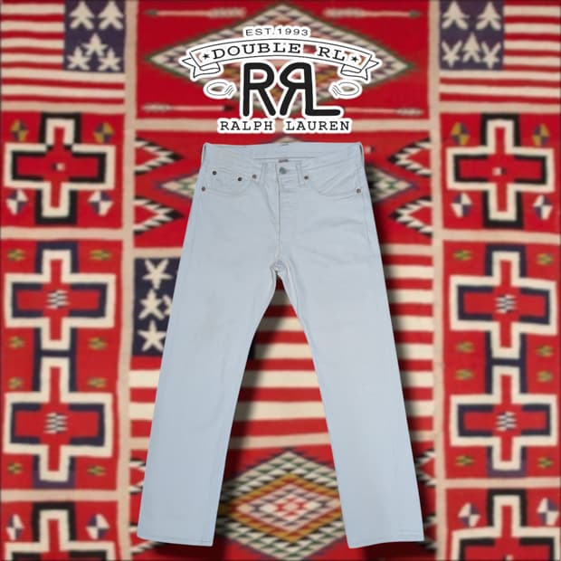 [30x30] RRL 더블알엘 스트레이트 레그 데님 팬츠 에크루