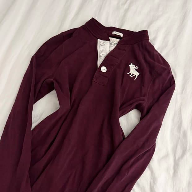 아베크롬비 버건디 롱슬리브 긴팔 단추