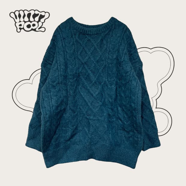 헤비 케이블 니트 OS