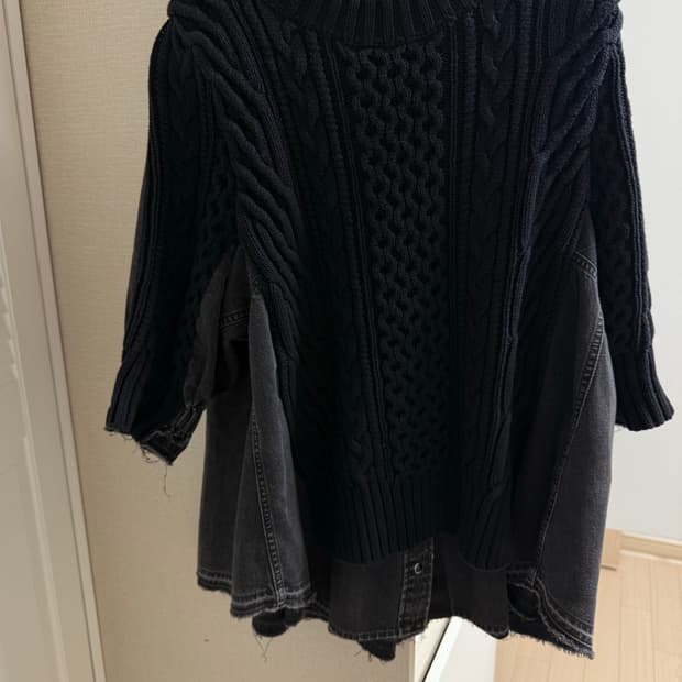 SACAI 사카이 데님 레이어드 블라우스