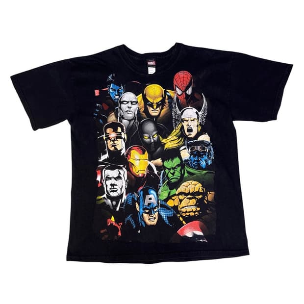 빈티지 00s 마블 MARVEL 캐릭터 티셔츠 L