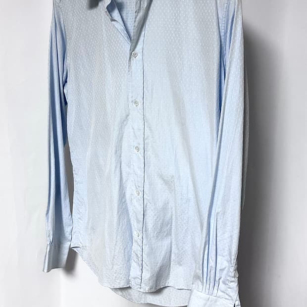 Hermès  Light Blue Jacquard 시그니처 셔츠