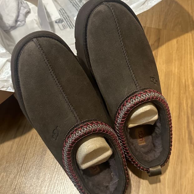 어그 배색 브레이드 플랫폼 슬리퍼 (타즈 II) - 더스티드 코코아