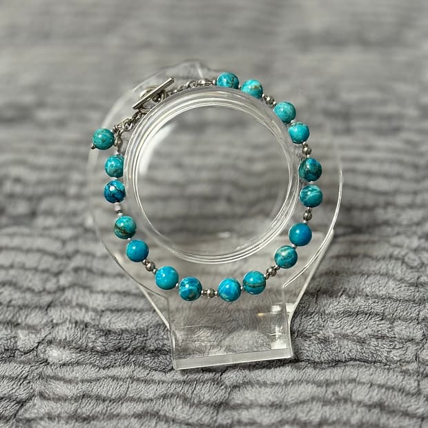 (TYPE-B) 천연석 아프리카 터키석 고급 원석팔찌