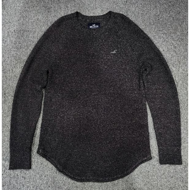 홀리스터 로고 라운드 커브드 니트 스웨터 M