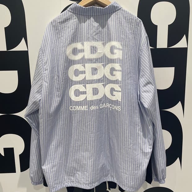 [2xl] cdg 스트라이프 코치 자켓