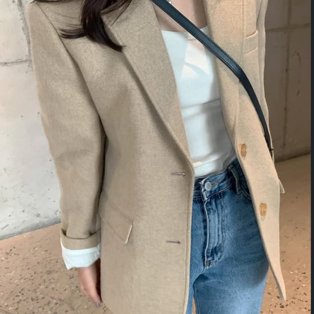 모로마켓 헤링본 울 재킷