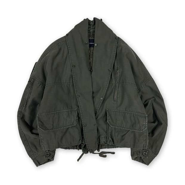 코데즈컴바인 숄카라 누빔 크롭 야상