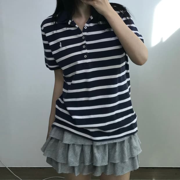 폴로 랄프로렌 신형 스트라이프 PK 반팔 카라 티셔츠