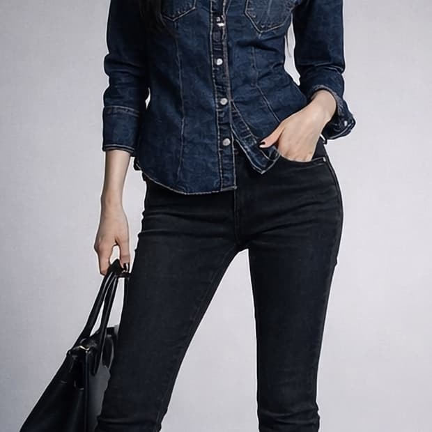 리바이스 여성 데님 웨스턴 셔츠