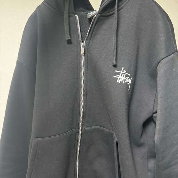 스투시 후드집업 블랙 L