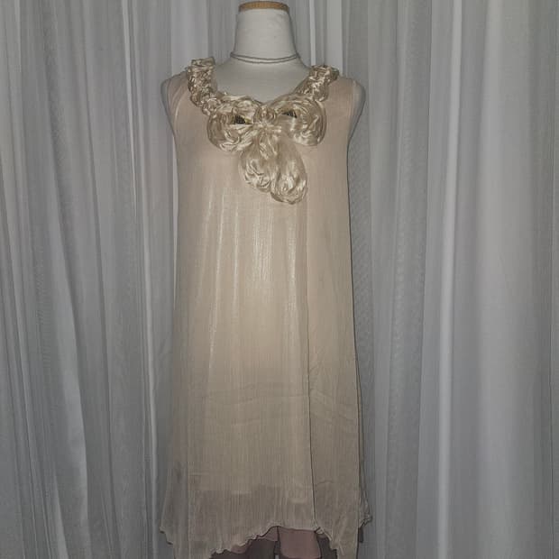 mignon 빈티지 플라워 쉬폰 드레스 