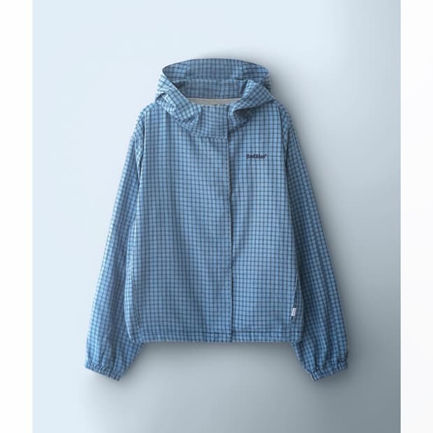 배드블루 Check Hoodie Jacket Blue