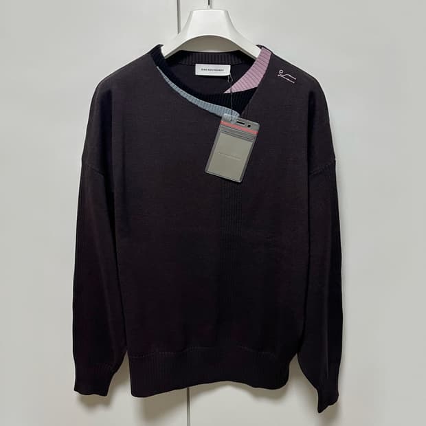 [50]키코 코스타디노브 25fw VIG 멀티 카라 니트/다크 브라운