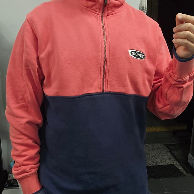 Stussy 스투시 투톤 하프집업 L