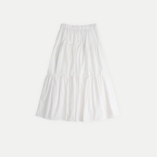 콜로신스 MOMO LONG SKIRT PURE WHITE