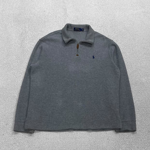 폴로 랄프로렌 포니 로고 하프 집업 니트 그레이