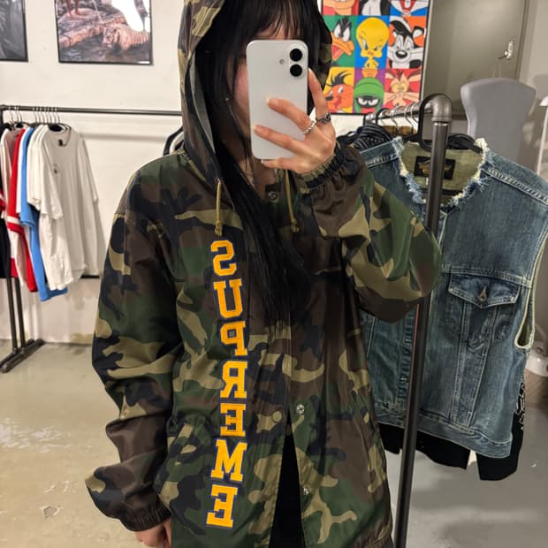 스투시 카모 버티컬 자켓 