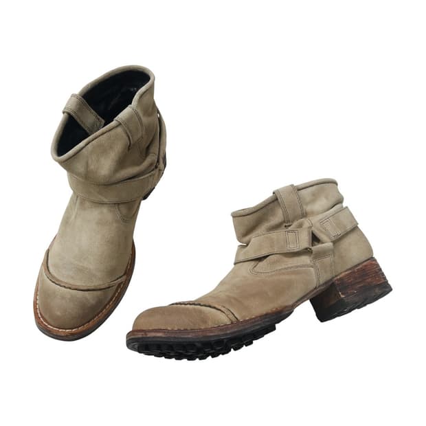 훕데두 주름 레더 엔지니어 부츠