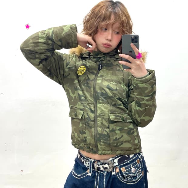 Jenny camo pocket padded jacket 