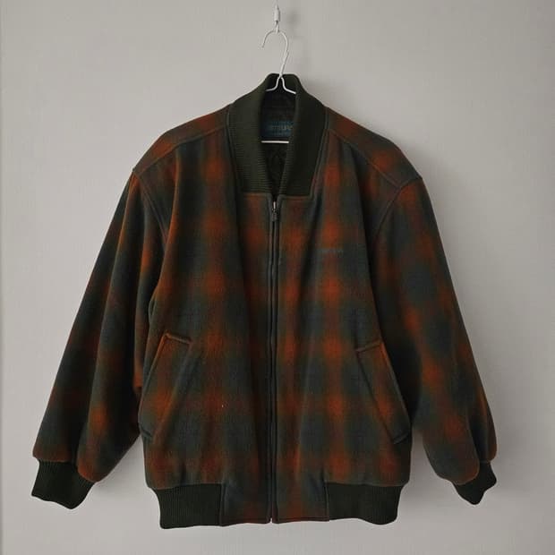 빈티지 타탄체크 봄버자켓
