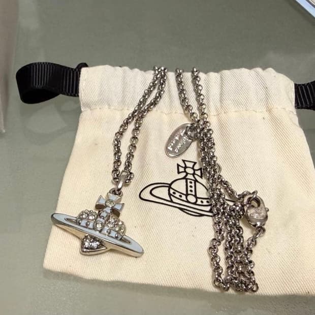 비비안웨스트우드 아카이브 콜드베이비블루 디아망떼 orb 팬던트 목걸이