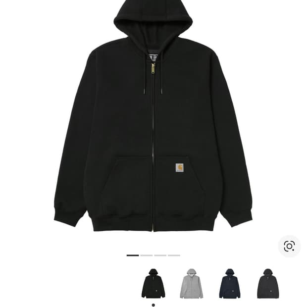 칼하트 루즈 핏 미드웨이트 레귤러 풀 집 스웨트셔츠 블랙