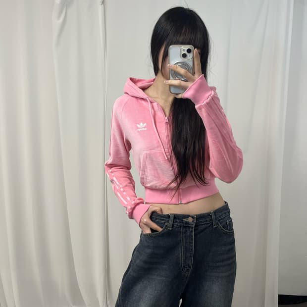 Adidas Pink Firebird Velvet Hood jersey