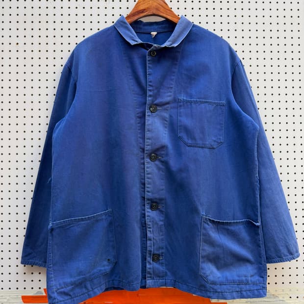 OLD VINTAGE WASHED BLUE FRENCH 프렌치워크자켓