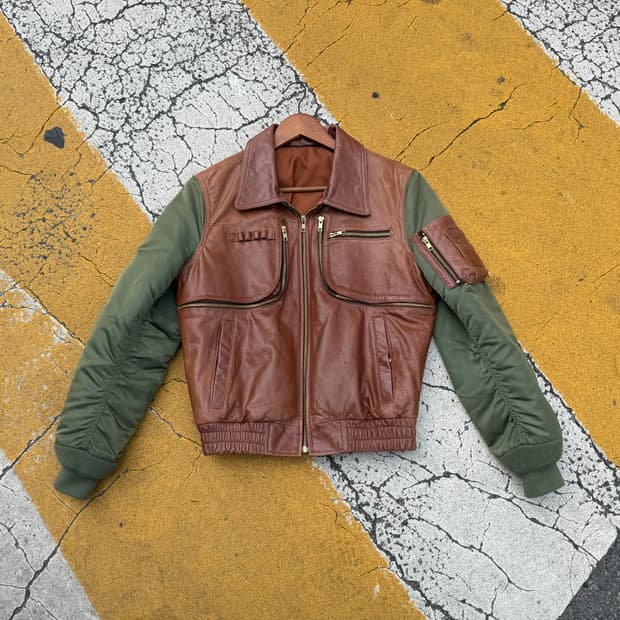 Italian Lambskin Leather Bomber Jacket  