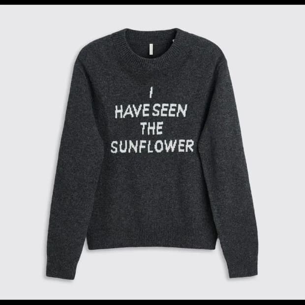 선플라워 문 텍스트 니트 L