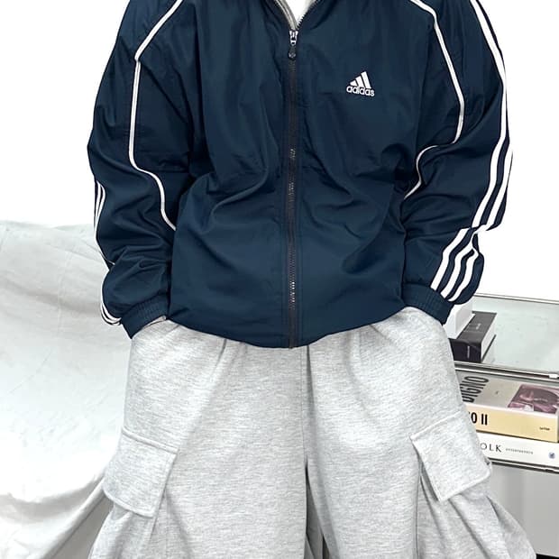 아디다스 90s 네이비 바람막이 점퍼 XL