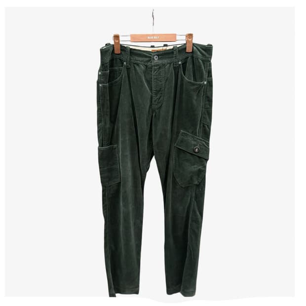 JPN VINTAGE 코듀로이 밀리터리 카고팬츠 유니크 포켓 디테일 카키