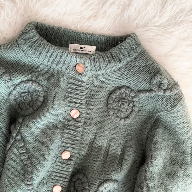 민트우유 모리걸 폭닥 니트 가디건