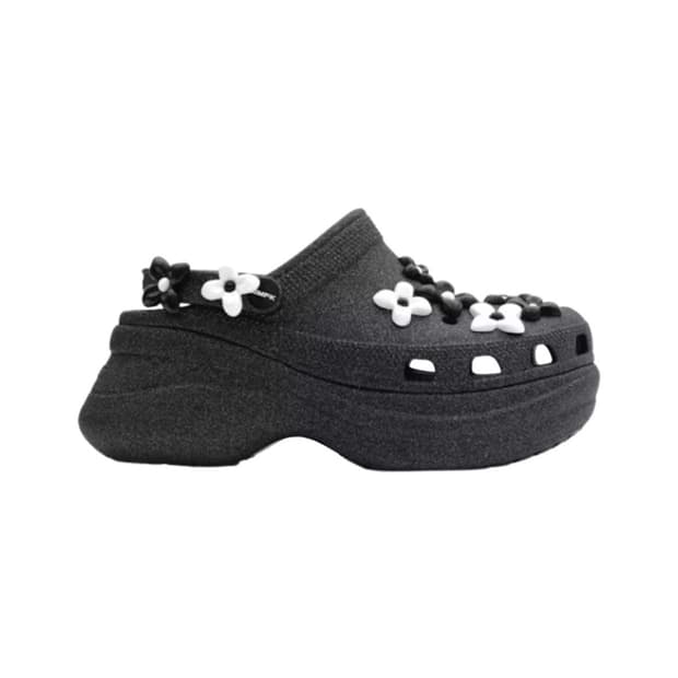 Crocs X SMFK bay clog black glitter