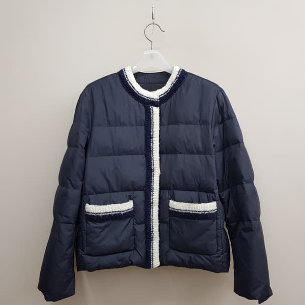 마쥬 MAJE 2021 배색 트위드 포켓 구스 패딩 1사이즈