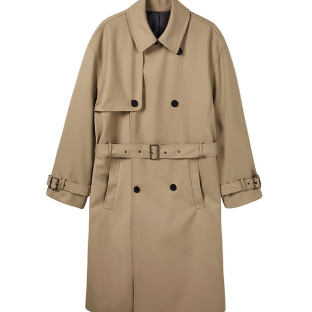 엘무드 프리미엄 울 오버핏 트렌치코트 46
