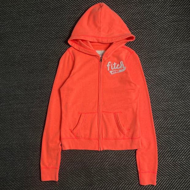 아베크롬비 우먼스 y2k 자수로고 후드 집업 피치o 4836