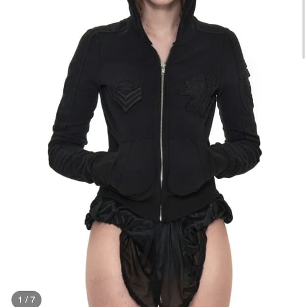 604service ARMY PATCHED HOODIE ZIP 