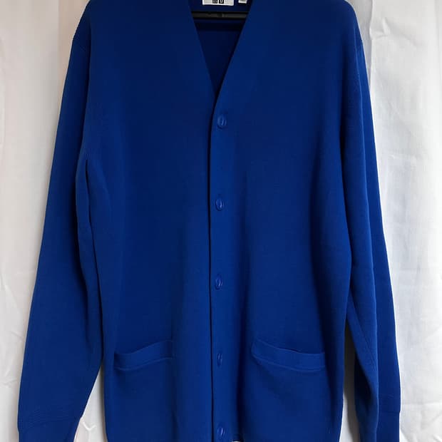 유니클로U 블루 브이넥 가디건 L사이즈