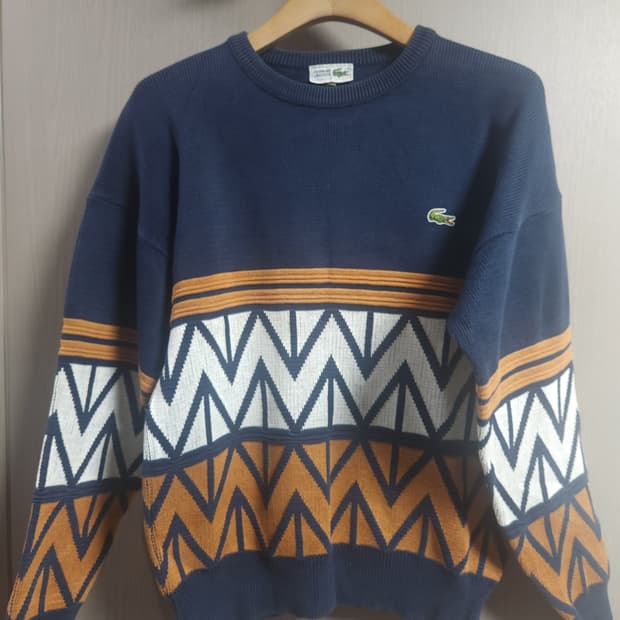 라코스테 패턴 니트 스웨터, L
