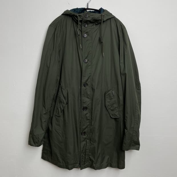 벤셔먼 Ben Sherman 카키 후드 롱 야상자켓 S