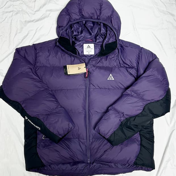 (XL)나이키 ACG 써마핏 루나 레이크 루즈핏 패딩 자켓 다크레이즌블랙