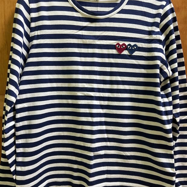 꼼데가르송 스트라이프 긴팔 티셔츠