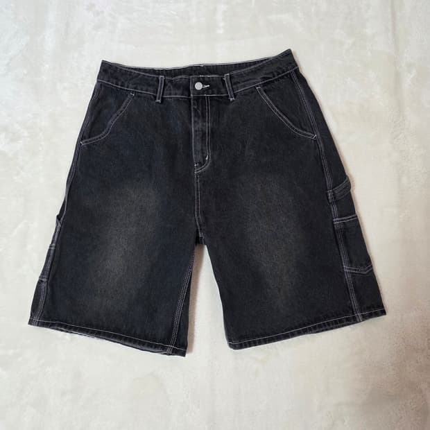 (34)아웃스탠딩 블랙 스톤 카펜터 데님 쇼츠 반바지