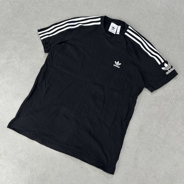  아디다스 삼선 반팔 티셔츠 블랙 XL