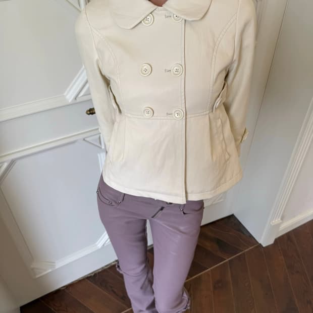 7부소매 더블버튼 피코트 자켓