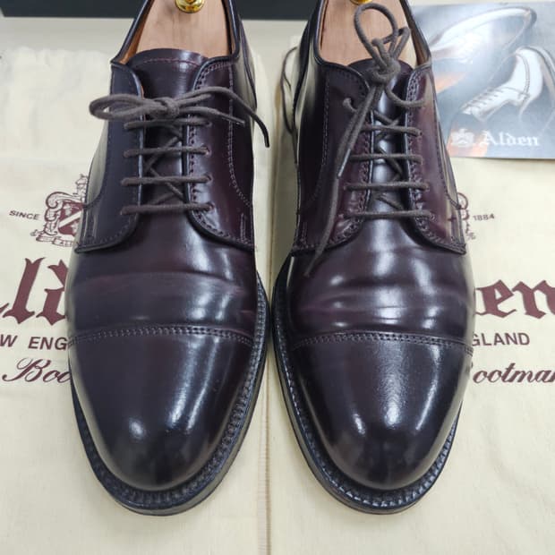 알든 2160 7D 코도반 #8 버건디 캡토 슈즈