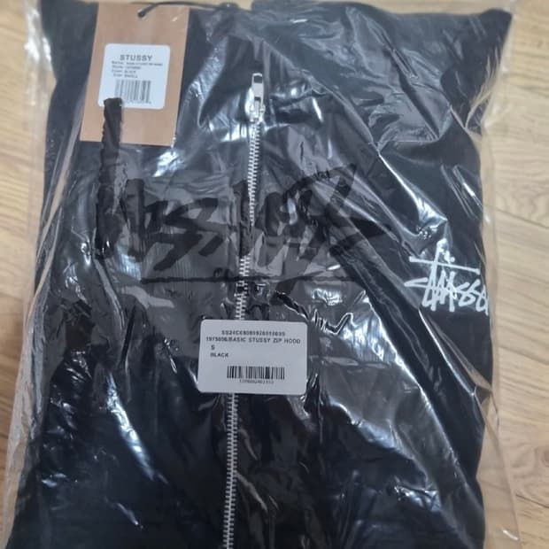 새상품 스투시 집업후드 블랙